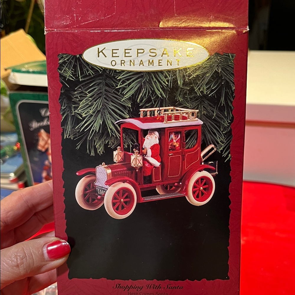 Hallmark Keepsake Red Santa Car Ornament sealed , handcrafted date 1973-1993